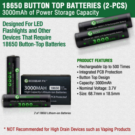 18650 button top battery