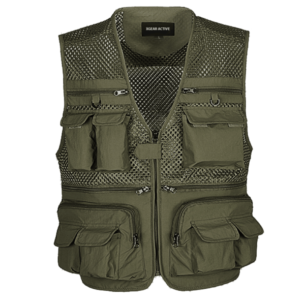 RONGJJTJQ Fishing vest Outdoor Activity Fly Fishing Vest with  Multi-Pockets, Lightweight Breathable Plus Size For Outdoors Stream Fishing  (Color 