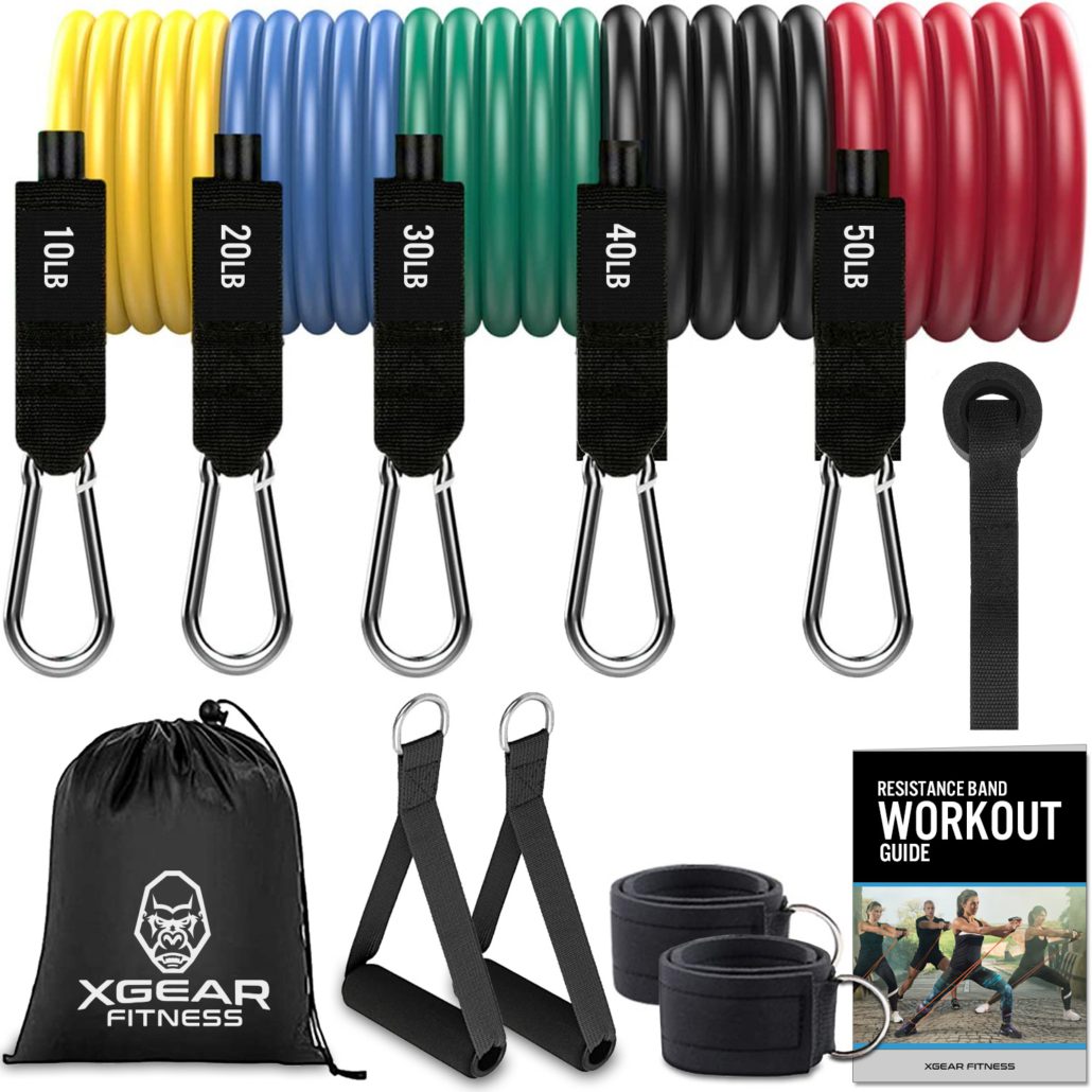 Complete Exercise Resistance Band Set with Handles for Men