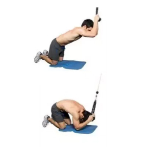 resistance bands kneeling crunch