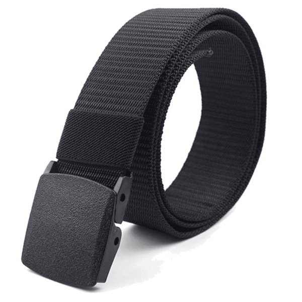Drizzte Plus Size 47-83inch Men's Black Nylon Military Tactical Plastic Buckle Belt