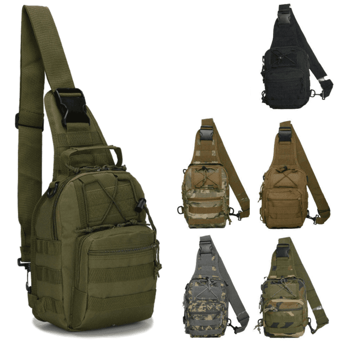 Tactical Sling Chest Bag | Camo Shoulder Molle Bug Out Bag