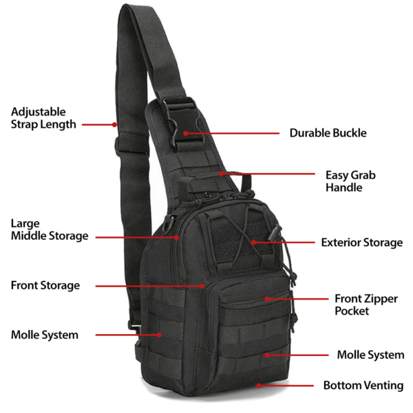 Qcute Unisex Multifunctional Tactical Chest Shoulder Satchel Bag